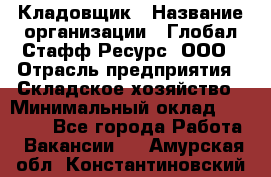 Кладовщик › Название организации ­ Глобал Стафф Ресурс, ООО › Отрасль предприятия ­ Складское хозяйство › Минимальный оклад ­ 20 000 - Все города Работа » Вакансии   . Амурская обл.,Константиновский р-н